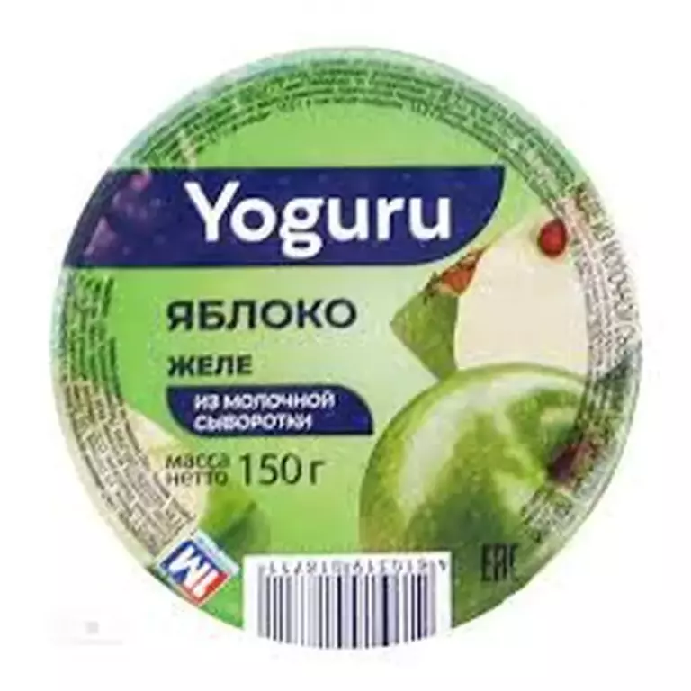 Желе из молоч.сыворотки с ароматом яблока 150гр "Yoguru"