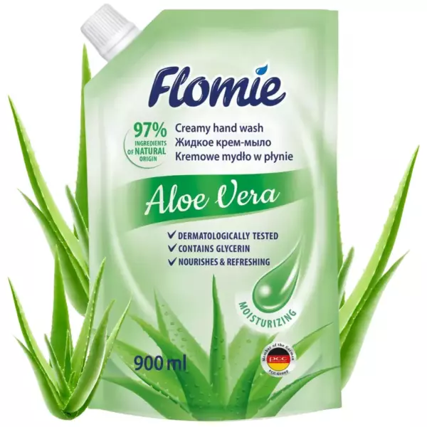 Жидкое крем мыло Aloe Vera FLOMIE 900ml