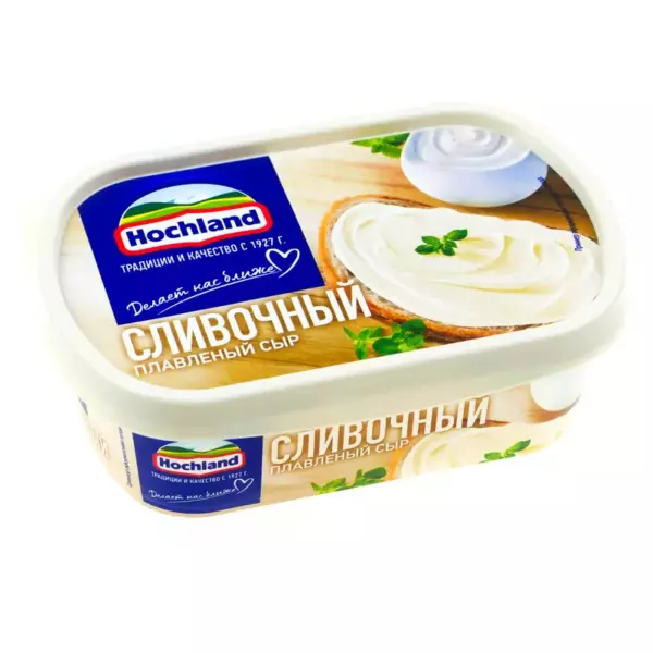 Хохланд  50 гр. Блочки плавленый сыр Сливочный (1/36) 6мес