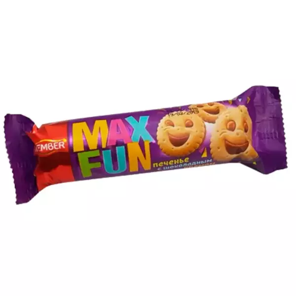 MAX FUN Печенье с шоколадной глазурью 73гр (35)