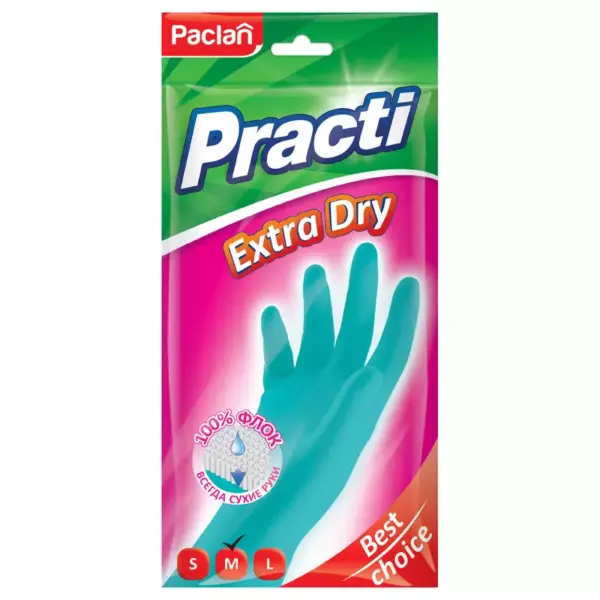Paclan Practi перчатки Extra Dry синие S