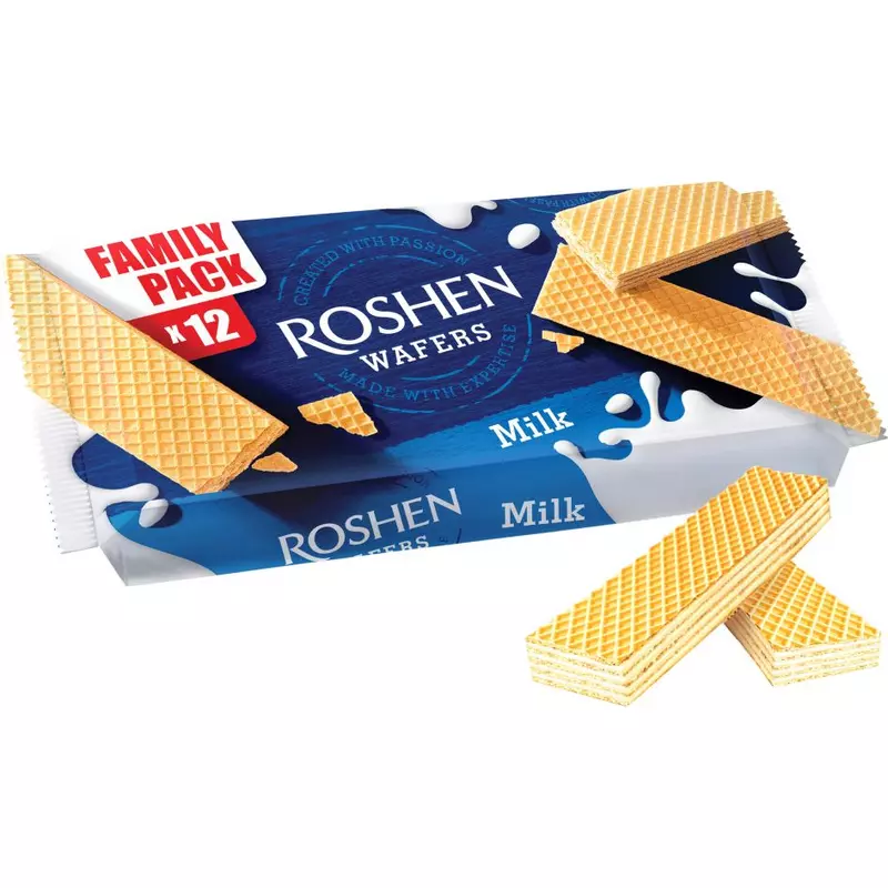 Вафли Roshen Wafers молоко 216гр /16шт Вафли Roshen Wafers молоко 216гр /16шт