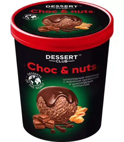 Мороженое Dessert club Toffi Nut с арах.пастой в молоч.шок.с арахисом 70гр