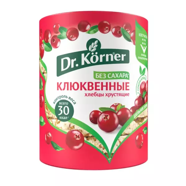 Хлебцы Злаковый коктейль «DR.KORNER» клюквенный 100г /20шт/