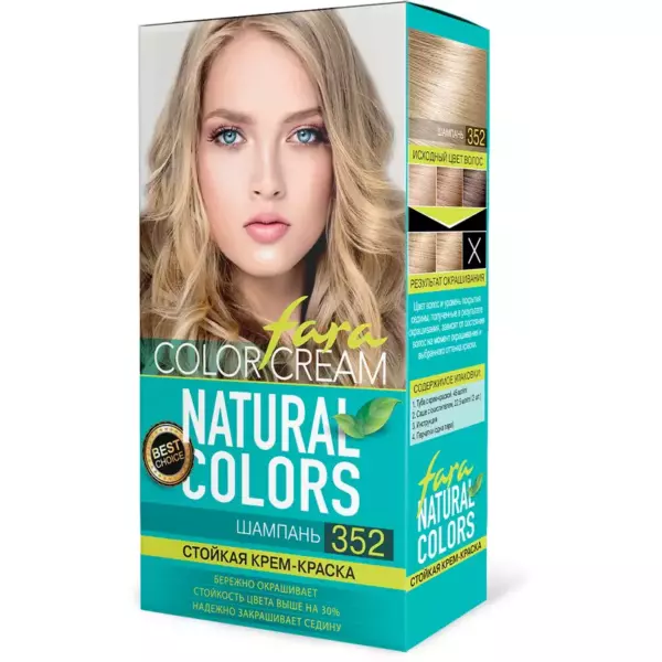 FARA Краска для волос Natural Colors 352 шампань 116гр (6)