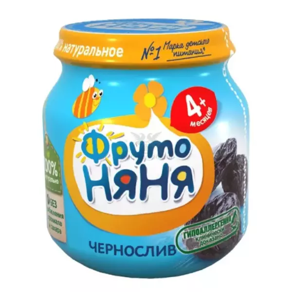 ПЮРЕ ФРУТО НЯНЯ ЧЕРНОСЛИВОВОЕ НАТУРАЛЬНОЕ ДЛЯ ПИТАНИЯ ДЕТЕЙ РАННЕГО ВОЗРАСТА 100ГР СТ/БАНКА