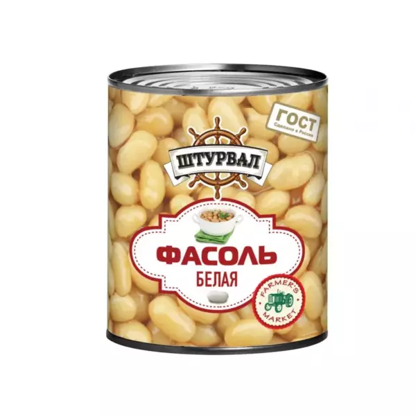 Фасоль Штурвал белая в т/с ГОСТ 400гр 1/12