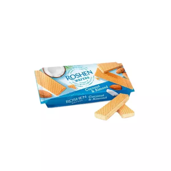 Вафли Roshen Wafers кокос и миндаль 216гр/16шт