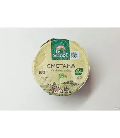Сметана Село Лесное 15% 180г