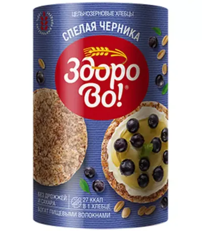 Хлебцы цельноз.»Здорово» Спелая черника 100 гр.