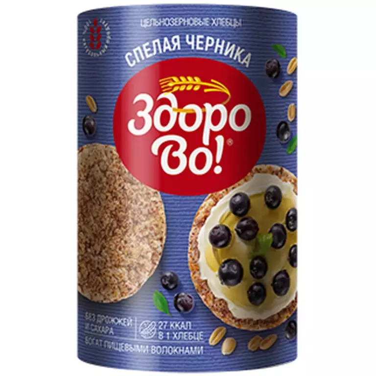 Хлебцы цельноз.»Здорово» Спелая черника 100 гр.