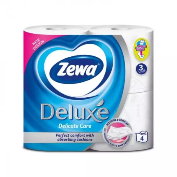 ZEWA Deluxe 3 сл 4 рул Delicate Care (белая)