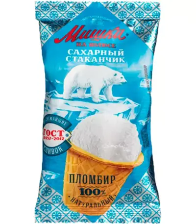 Мороженое Мишка на полюсе пломбир ванил.200гр