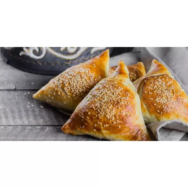 Самса с курицей и картофелем дрож.