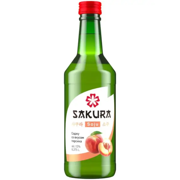 SAKURA  Soju со вкусом персика 13% 0.375л
